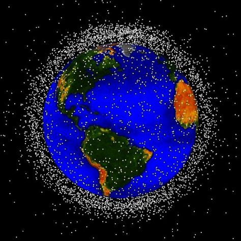 NASA estimates there are over 500,000 pieces of 'space junk' in orbit around the Earth. Image courtesy NASA